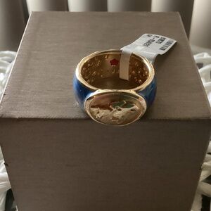 Gold and Blue Decorative Accent Ring The Equasterine by Lauren G Adams